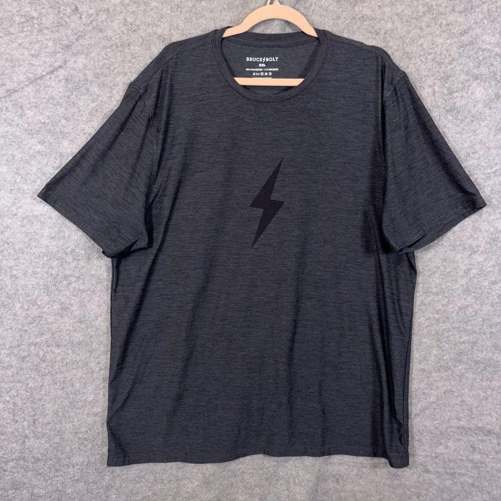 Bruce Bolt Shirt Mens XXL Black Gray Performance Stretch Baseball Training